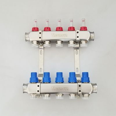 Stainless Steel 304 Underfloor Heating Manifolds set with flowmeters