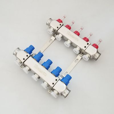 Stainless Steel 304 Underfloor Heating Manifolds set with flowmeters