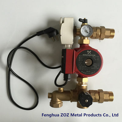 4 Loop Heating Manifold with Mixing Valve and Pump  ,Hight quality underfloor water heating system stainless steel manif