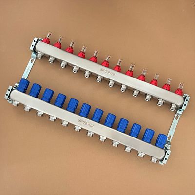 12 Circuits stainless steel radiant floor heating manifold
