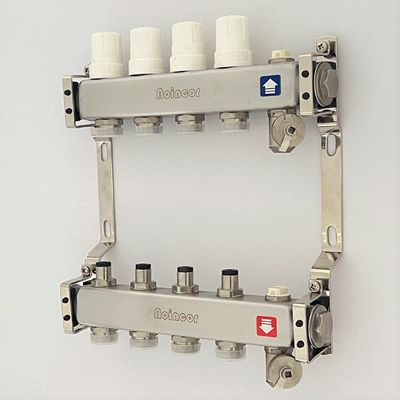 ZZ18155 PEX Radiant Floor Heating Stainless Steel Manifold Set , Underfloor Heating Manifolds Stainless Steel Manifold