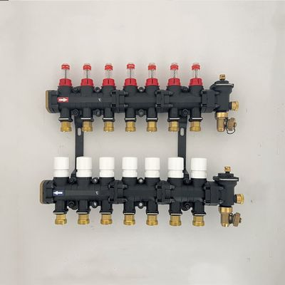 Radiant Floor Heat Manifolds, EP Radiant Heat Manifold,Nylon Manifold with flow meter with bracket for Radiant heating