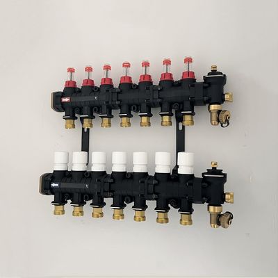 Radiant Floor Heat Manifolds, EP Radiant Heat Manifold,Nylon Manifold with flow meter with bracket for Radiant heating