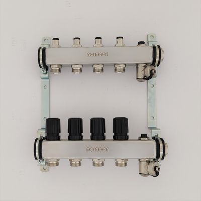 4 Loop water SS manifold for central underfloor heating system , Under floor heating manifolds