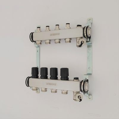 4 Loop water SS manifold for central underfloor heating system , Under floor heating manifolds