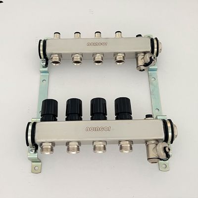 4 Loop water SS manifold for central underfloor heating system , Under floor heating manifolds