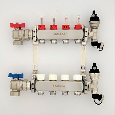 Manifolds for Underfloor Heating System , Stainless Steel Manifold Flow Meter Valve