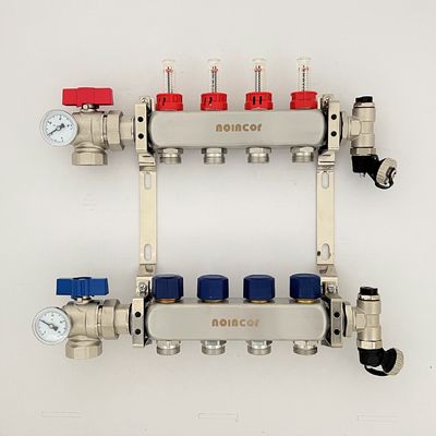 Manifolds for Underfloor Heating System , Stainless Steel Manifold Flow Meter Valve