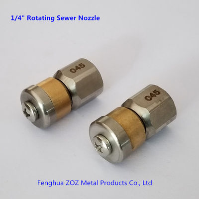 1/4" Rotating Drain Sewer Cleaning Nozzle , Rotating Sewer Nozzle