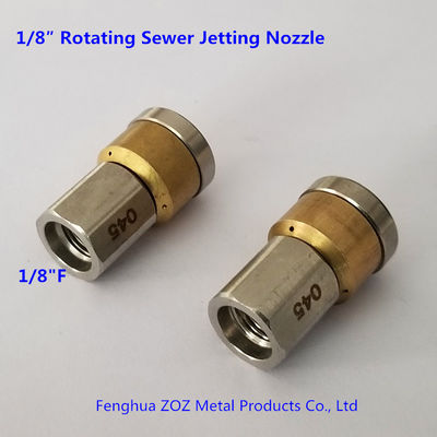 1/8" Rotating Sewer Cleaning Jetter Nozzle , Rotating Sewer Tube Cleaning Nozzle
