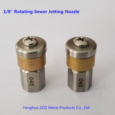 1/8" Rotating Sewer Cleaning Jetter Nozzle , Rotating Sewer Tube Cleaning Nozzle