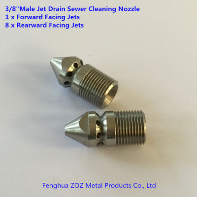 3/8"M Pressure Washer Jet Wash Drain Cleaning Nozzle 1 Forward 8 Rear