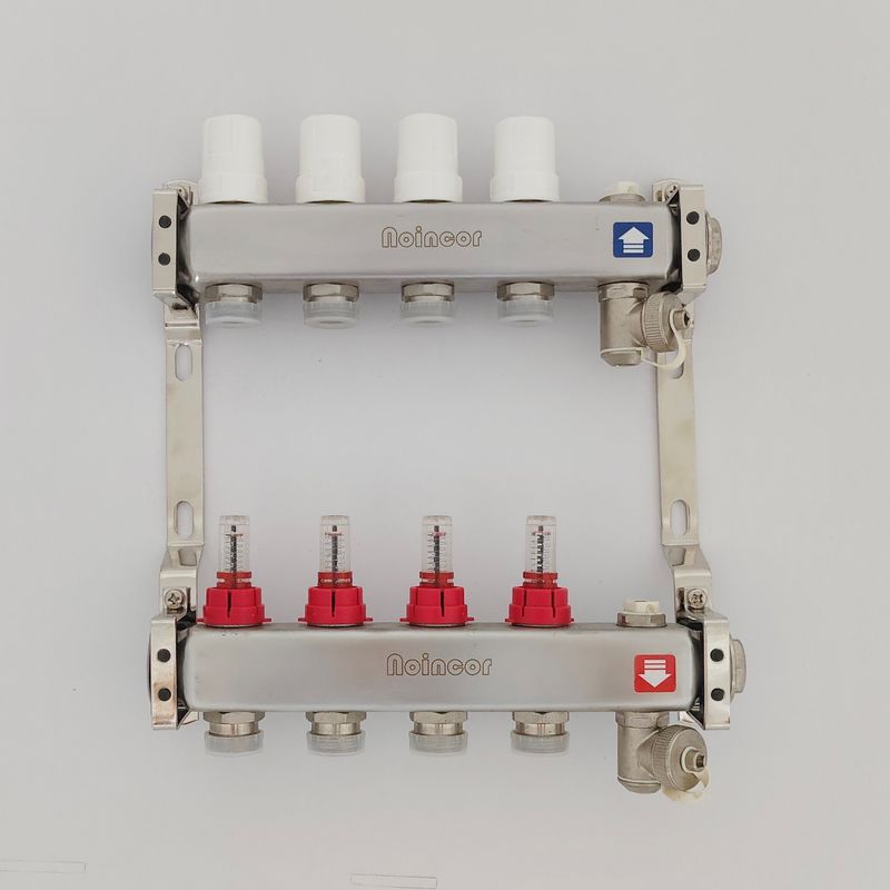 ZZ18155 PEX Radiant Floor Heating Stainless Steel Manifold Set , Underfloor Heating Manifolds Stainless Steel Manifold