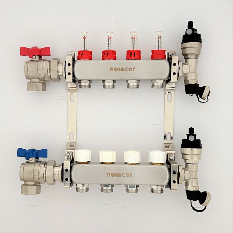 stainless steel radiant water heating manifolds for central heating system, floor heating manifold
